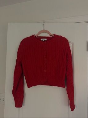 Frankies Bikinis Dudley Cable Knit Cardigan Heartstrings Size Medium